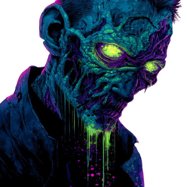 Neon Zombie Vinyl Car Decal Sticker – Waterproof & UV-Resistant 6.826666666666667"