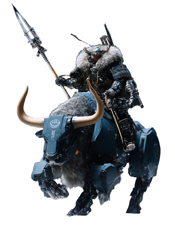 Mecha Bull Warrior V2 Vinyl Car Decal Sticker – Waterproof & UV-Resistant 8.213333333333333"