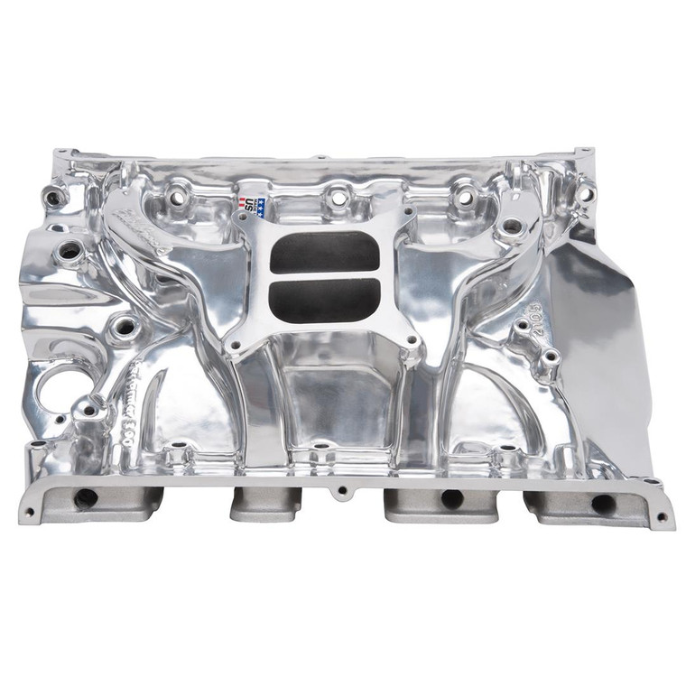 High-Performance Edelbrock Intake Manifold | Performer | For Ford 332-428 CID FE Big-Block V-8 | Dual Plane | Idle-5500 RPM | Polished Aluminum