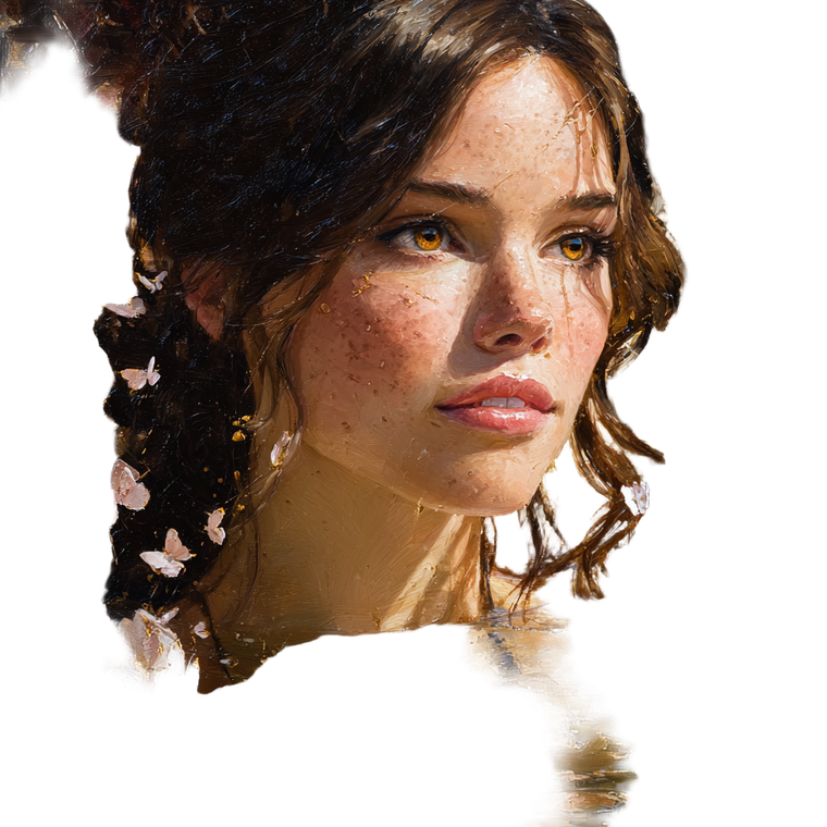Serene Brunette Portrait V3 Vinyl Car Decal Sticker – Waterproof & UV-Resistant 3.4133333333333336"