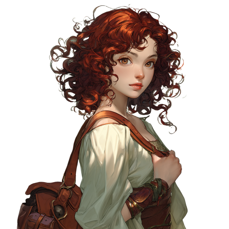 Red-Haired Fantasy Woman V3 Vinyl Car Decal Sticker – Waterproof & UV-Resistant 3.4133333333333336"