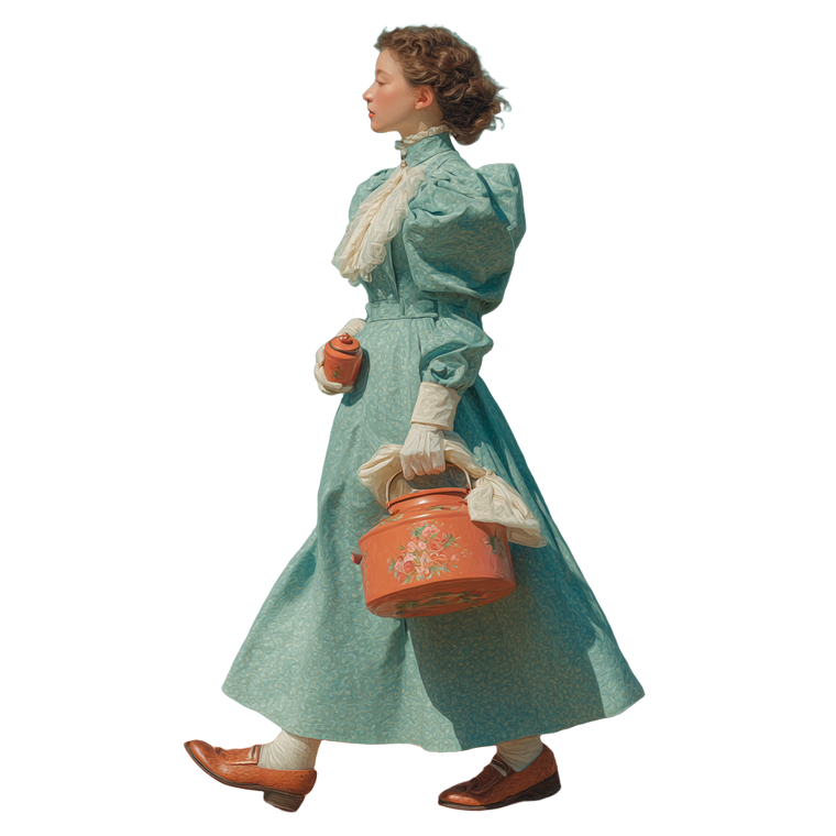 Victorian Woman Clogs Vinyl Car Decal Sticker – Waterproof & UV-Resistant 6.826666666666667"
