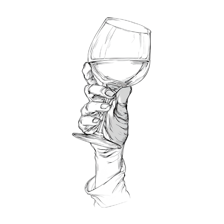 Hand Holding Wine V5 Vinyl Car Decal Sticker – Waterproof & UV-Resistant 3.4133333333333336"
