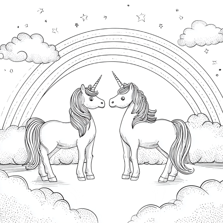 Unicorns Under Rainbow V2 Vinyl Car Decal Sticker – Waterproof & UV-Resistant 3.4133333333333336"