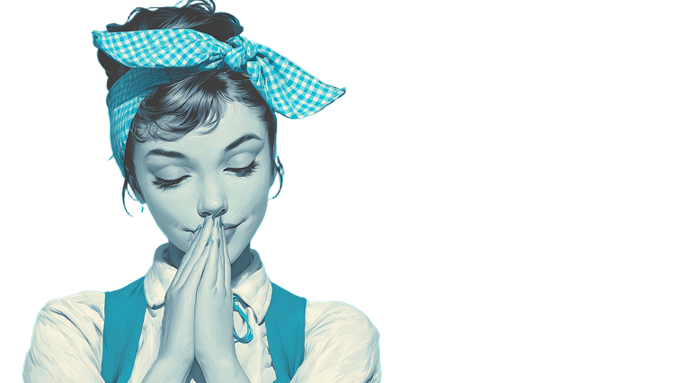 Grateful Lady Smiling V2 Vinyl Car Decal Sticker – Waterproof & UV-Resistant 2.72"