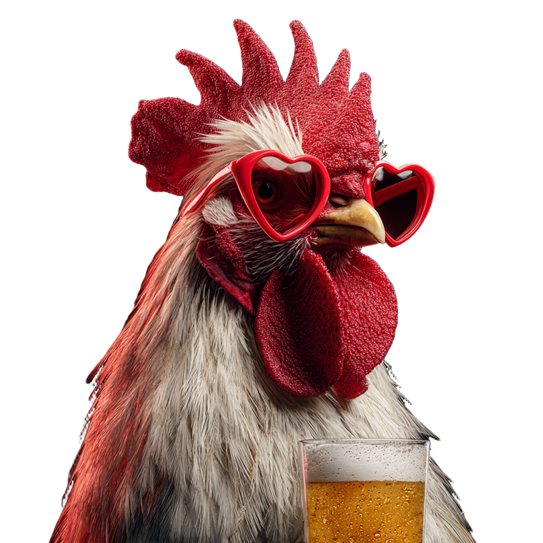 Funny Rooster Vacation V2 Vinyl Car Decal Sticker – Waterproof & UV-Resistant 3.4133333333333336"