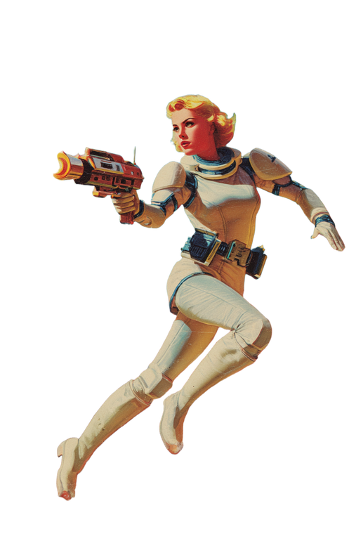 Retro Sci-Fi Heroine V5 Vinyl Car Decal Sticker – Waterproof & UV-Resistant 4.4