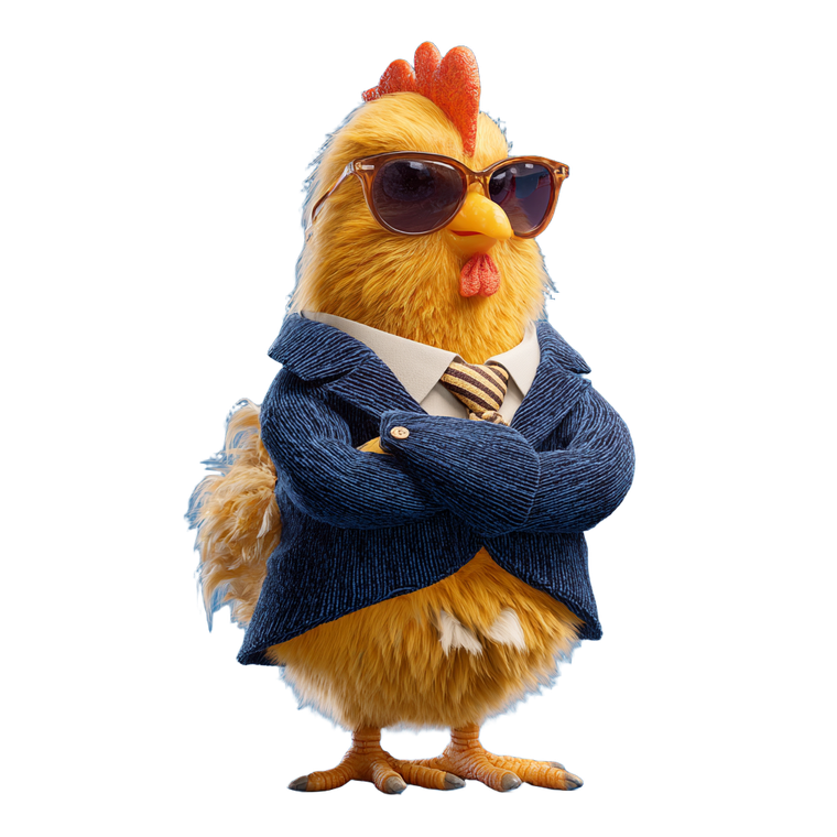 Cartoon Chicken Mascot V6 Vinyl Car Decal Sticker – Waterproof & UV-Resistant 3.4133333333333336"
