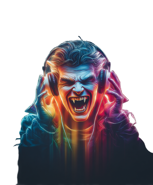Colorful Psychedelic Vampire Vinyl Car Decal Sticker – Waterproof & UV-Resistant 8.0"