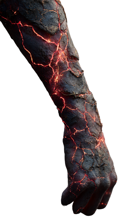 Lava-Skinned Arm Vinyl Car Decal Sticker – Waterproof & UV-Resistant 9.706666666666667"