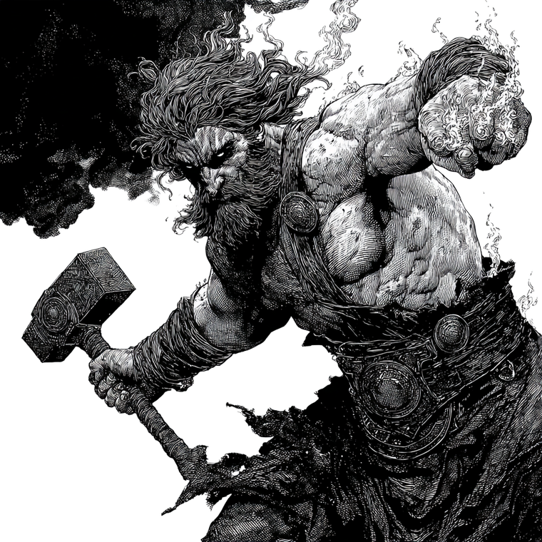 Hephaestus Hammer Strike V2 Vinyl Car Decal Sticker – Waterproof & UV-Resistant 3.4133333333333336"