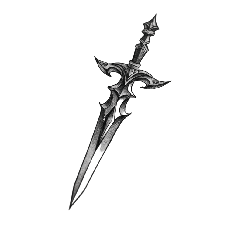 Dagger Design Vinyl Car Decal Sticker – Waterproof & UV-Resistant 3.4133333333333336"