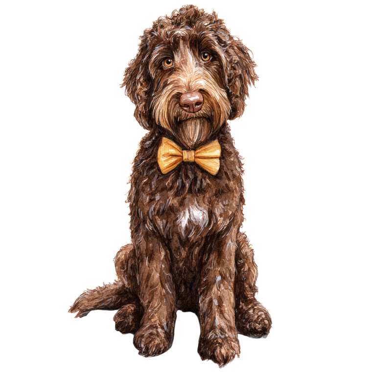 Happy Golden Doodle V8 Vinyl Car Decal Sticker – Waterproof & UV-Resistant 3.4133333333333336"