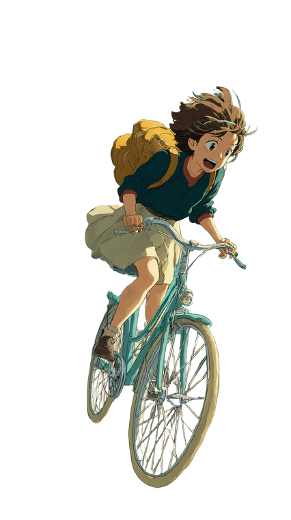 Girl Riding Bicycle V17 Vinyl Car Decal Sticker – Waterproof & UV-Resistant 9.706666666666667"