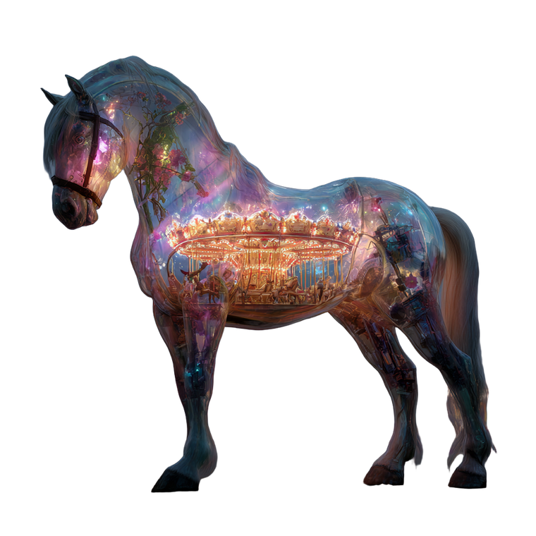 Neon Glow Horse V2 Vinyl Car Decal Sticker – Waterproof & UV-Resistant 3.4133333333333336"