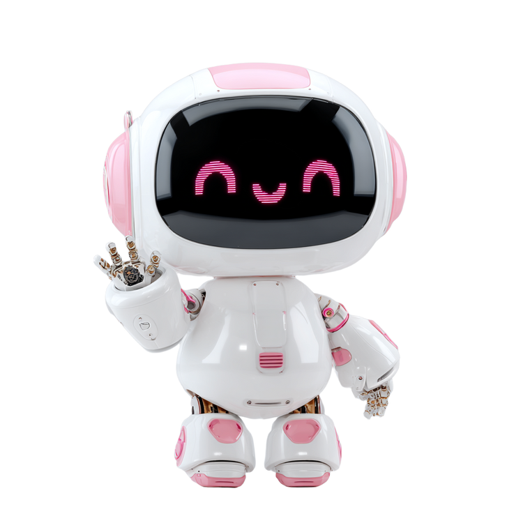 Futuristic Friendly Robot Vinyl Car Decal Sticker – Waterproof & UV-Resistant 6.826666666666667"