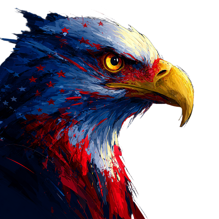 Patriotic Eagle Head V2 Vinyl Car Decal Sticker – Waterproof & UV-Resistant 6.826666666666667"