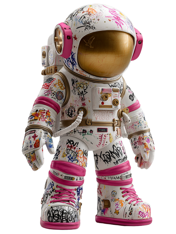 Graffiti Astronaut Toy V2 Vinyl Car Decal Sticker – Waterproof & UV-Resistant 4.1066666666666665"
