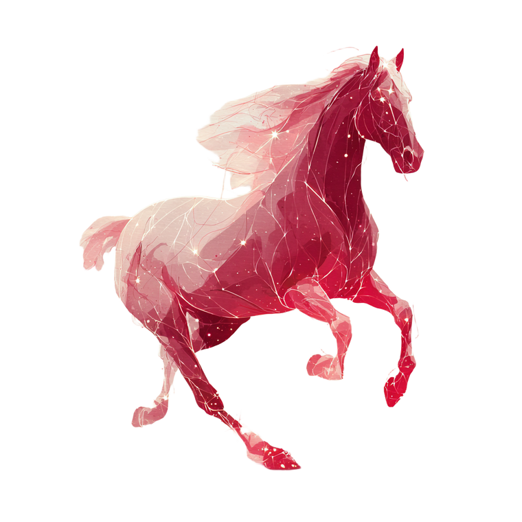 Glowing Red Horse V4 Vinyl Car Decal Sticker – Waterproof & UV-Resistant 3.4133333333333336"