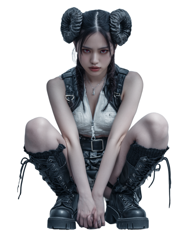Asian Female Demon V2 Vinyl Car Decal Sticker – Waterproof & UV-Resistant 4.0"