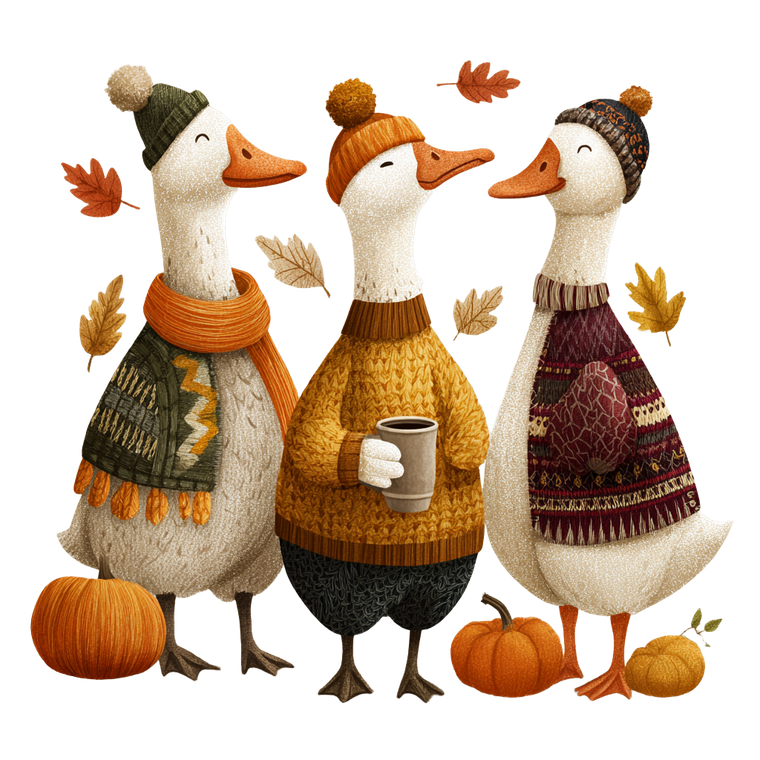 Cozy Autumn Geese Vinyl Car Decal Sticker – Waterproof & UV-Resistant 3.4133333333333336"