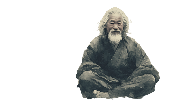 Meditating Elderly Sage V3 Vinyl Car Decal Sticker – Waterproof & UV-Resistant 2.72"