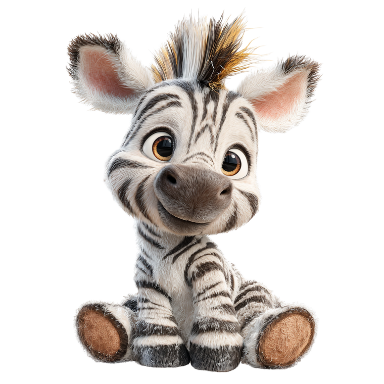 Baby Zebra Mascot Vinyl Car Decal Sticker – Waterproof & UV-Resistant 3.4133333333333336"