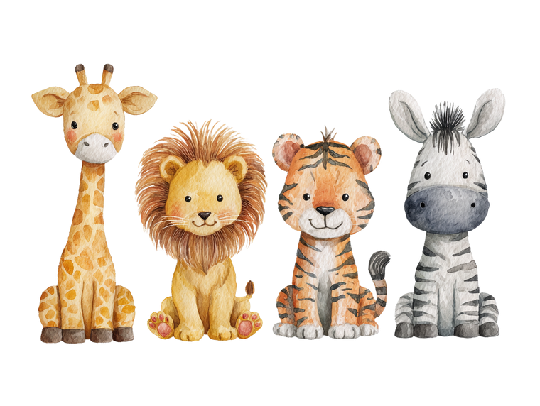 Baby Safari Animals V5 Vinyl Car Decal Sticker – Waterproof & UV-Resistant 6.1866666666666665"