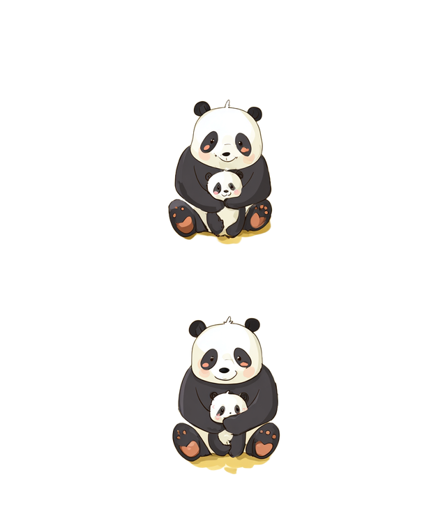 Cartoon Panda Family Vinyl Car Decal Sticker – Waterproof & UV-Resistant 8.0"