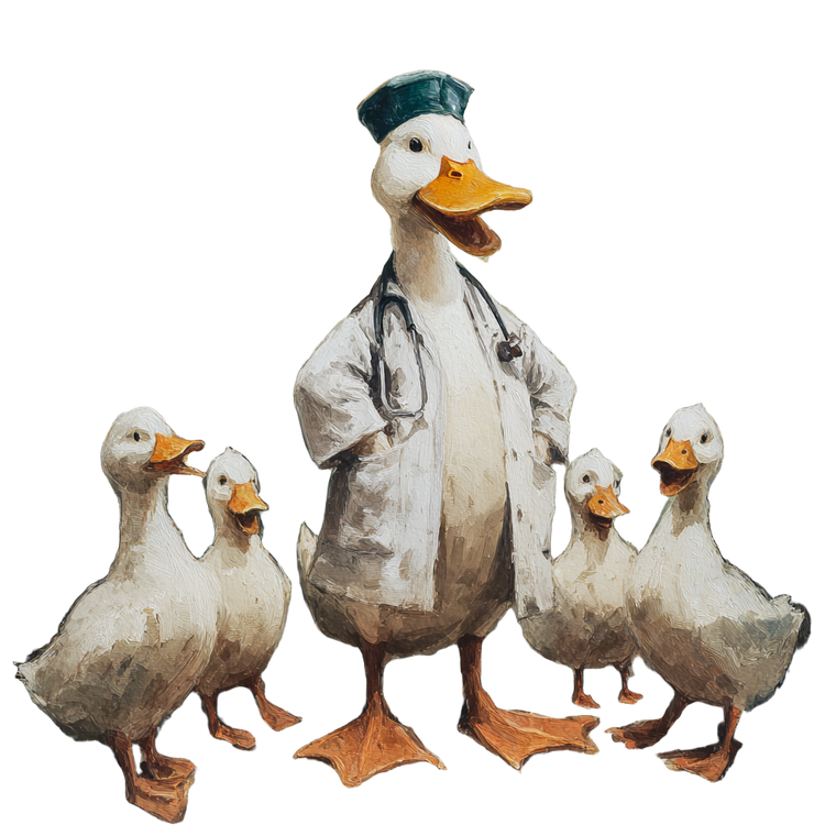 Doctor Duck V4 Vinyl Car Decal Sticker – Waterproof & UV-Resistant 3.4133333333333336"