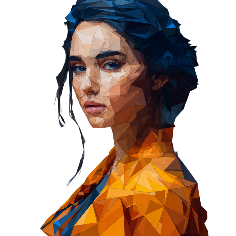 Low Poly Woman Vinyl Car Decal Sticker – Waterproof & UV-Resistant 3.4133333333333336"