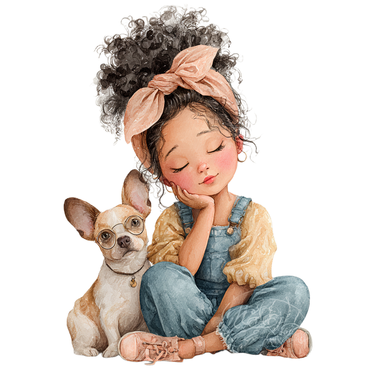 Girl And Dog V11 Vinyl Car Decal Sticker – Waterproof & UV-Resistant 3.4133333333333336"