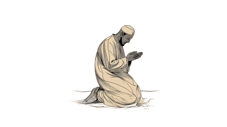 Praying Muslim Man V2 Vinyl Car Decal Sticker – Waterproof & UV-Resistant 2.72"