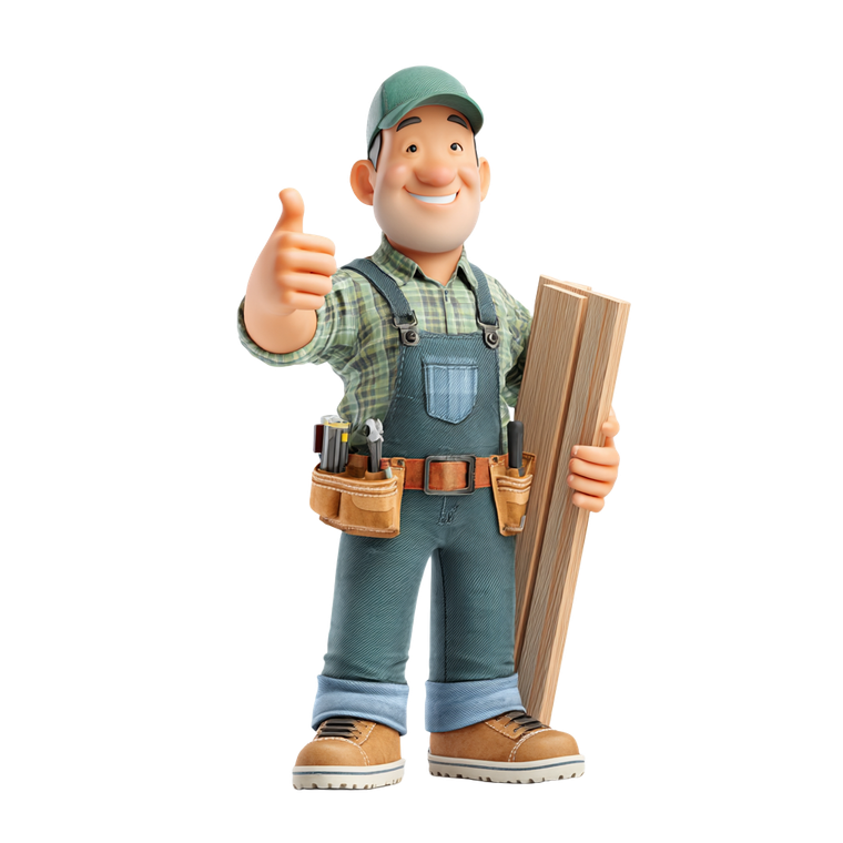 Cartoon Craftsman Thumbs Up V2 Vinyl Car Decal Sticker – Waterproof & UV-Resistant 6.826666666666667"