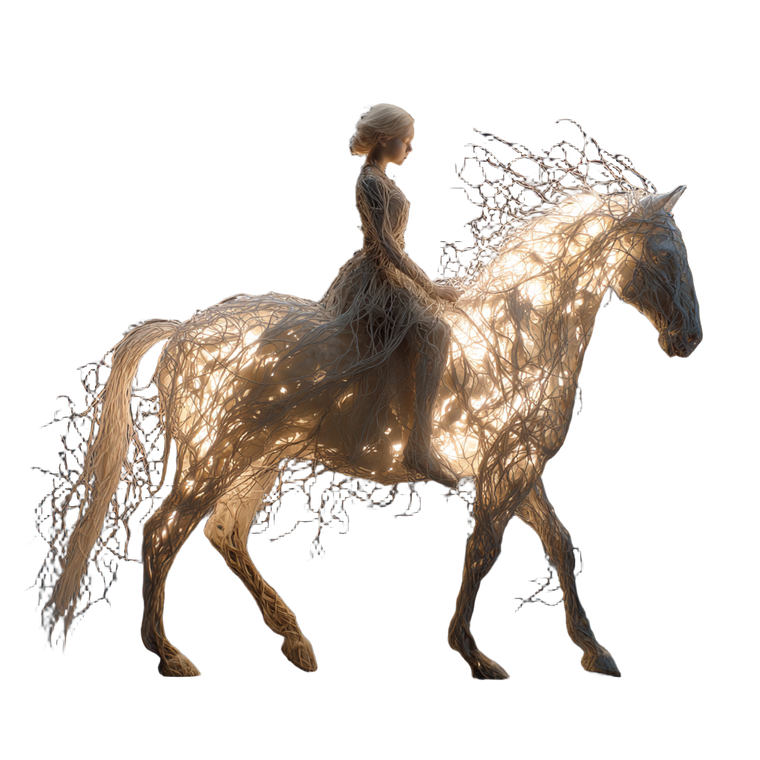 Ethereal Horse Rider Vinyl Car Decal Sticker – Waterproof & UV-Resistant 3.4133333333333336"