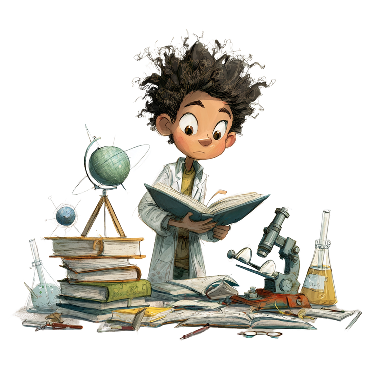 Science Book Kid V2 Vinyl Car Decal Sticker – Waterproof & UV-Resistant 6.826666666666667"