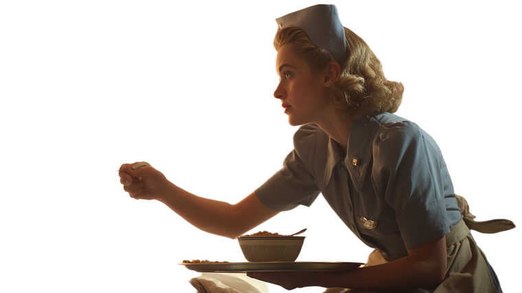 1940S Nurse Scene Vinyl Car Decal Sticker – Waterproof & UV-Resistant 2.72"