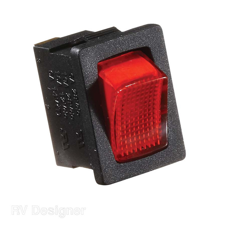 Upgrade Lighting, Water Heater, Water Pump! RV Designer Multi Purpose Switch | 20A SPST Rocker, Easy Install, Red Illuminated Light