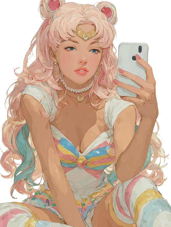 Sailor Moon Selfie V3 Vinyl Car Decal Sticker – Waterproof & UV-Resistant 4.1066666666666665"