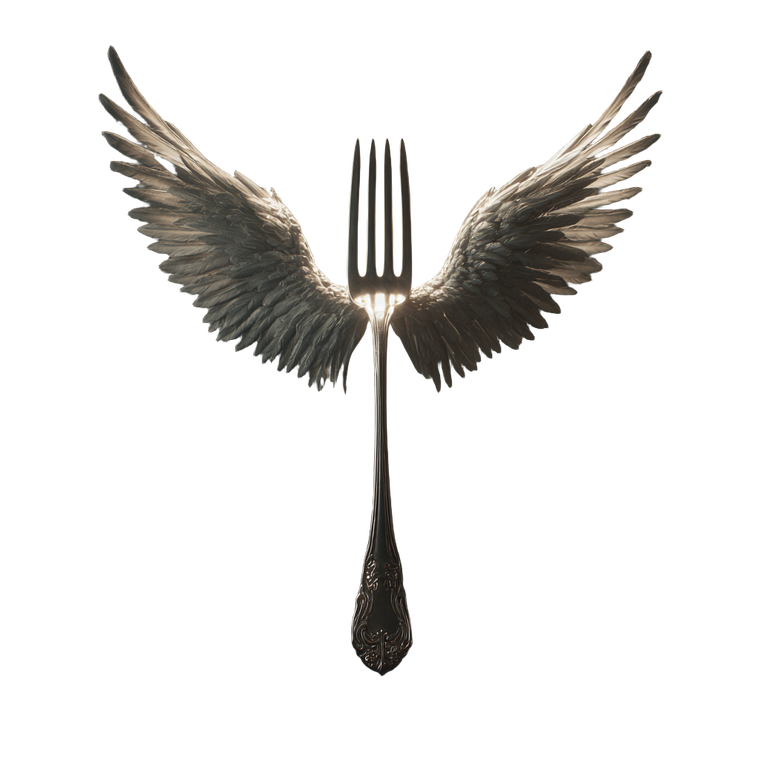 Winged Fork Vinyl Car Decal Sticker – Waterproof & UV-Resistant 3.4133333333333336"