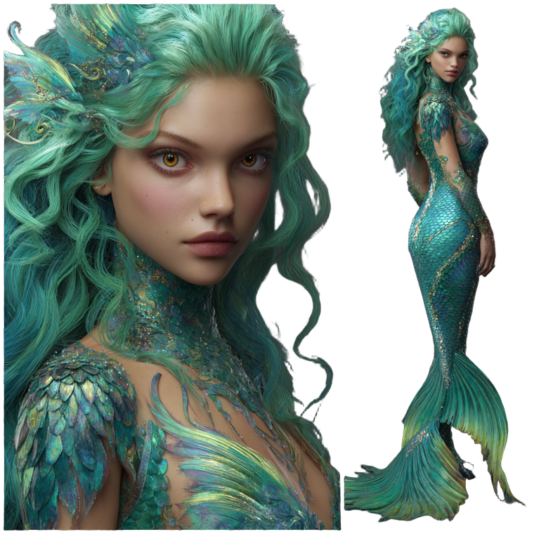 Teal Mermaid V2 Vinyl Car Decal Sticker – Waterproof & UV-Resistant 6.826666666666667"