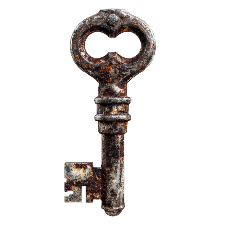 Ancient Rusty Key V2 Vinyl Car Decal Sticker – Waterproof & UV-Resistant 6.826666666666667"