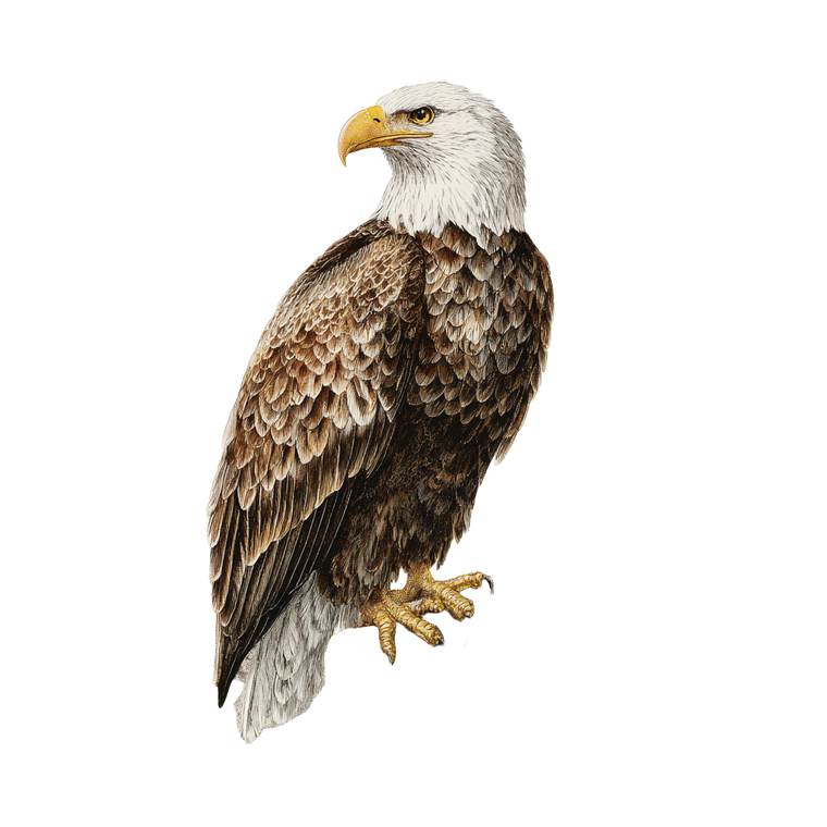 Bald Eagle Perched V4 Vinyl Car Decal Sticker – Waterproof & UV-Resistant 6.826666666666667"