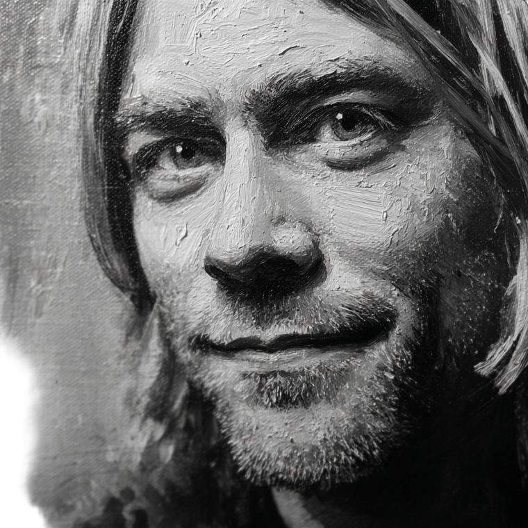Kurt Cobain Portrait V7 Vinyl Car Decal Sticker – Waterproof & UV-Resistant 3.4133333333333336"