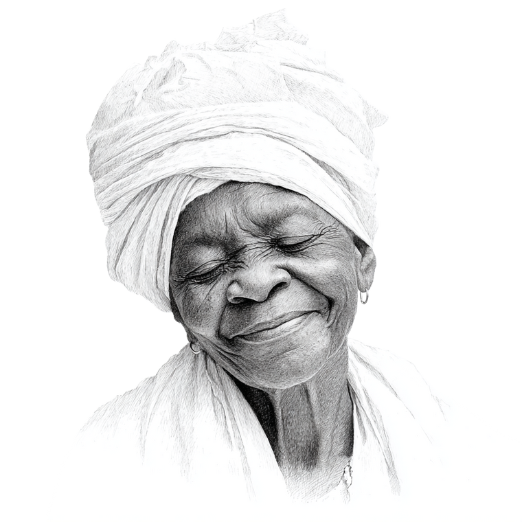 Elderly African Woman V2 Vinyl Car Decal Sticker – Waterproof & UV-Resistant 3.4133333333333336"
