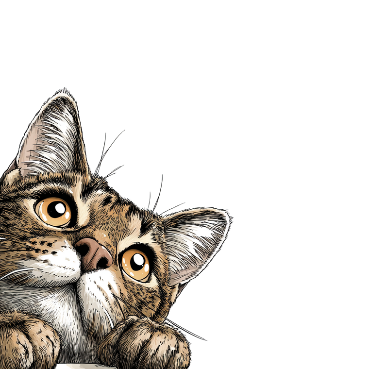 Curious Tabby Cat V24 Vinyl Car Decal Sticker – Waterproof & UV-Resistant 3.4133333333333336"