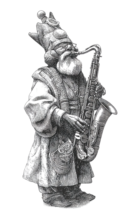 Sage Plays Saxophone Vinyl Car Decal Sticker – Waterproof & UV-Resistant 9.17333333333333