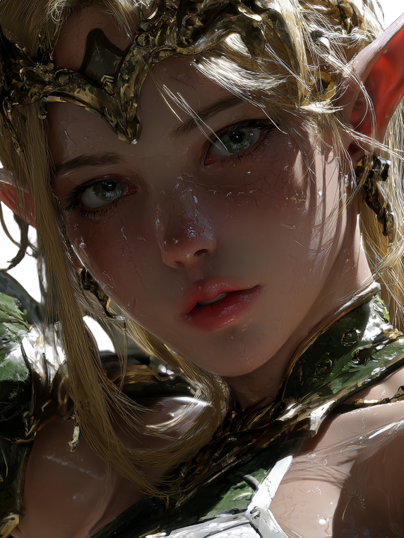 Elf Girl Art V4 Vinyl Car Decal Sticker – Waterproof & UV-Resistant 8.213333333333333"