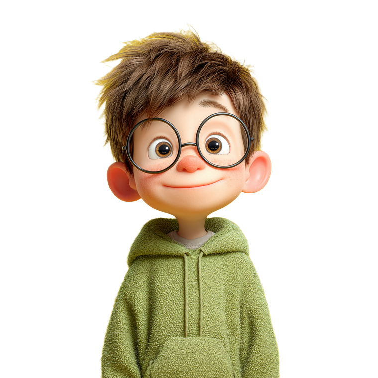 Happy Boy Glasses Vinyl Car Decal Sticker – Waterproof & UV-Resistant 3.4133333333333336"