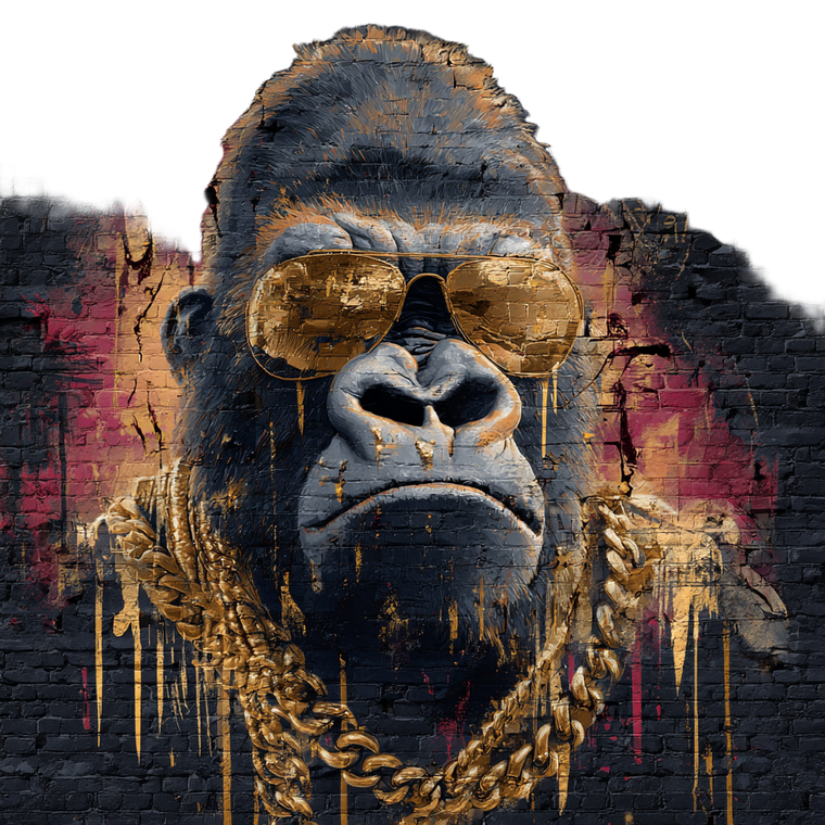 Graffiti Gorilla Vinyl Car Decal Sticker – Waterproof & UV-Resistant 3.4133333333333336"